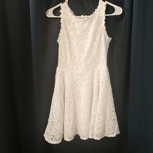 Juniors white lace dress